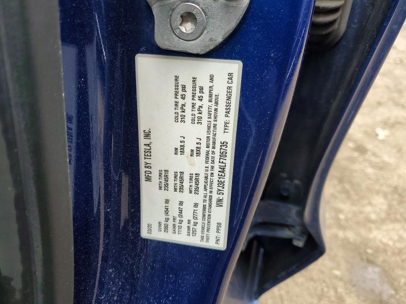 Aukcja sprzedaży 2020 Tesla Model 3, vin: 5YJ3E1EA4LF705735, numer aukcji: 74420395