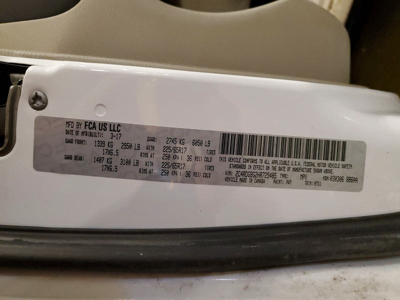 Продажа на аукционе авто 2017 Dodge Grand Caravan, vin: 2C4RDGBG2HR725485, номер лота: 99097005