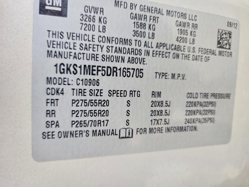 Aukcja sprzedaży 2013 Gmc Yukon Xl, vin: 1GKS1MEF5DR165705, numer aukcji: 73045045
