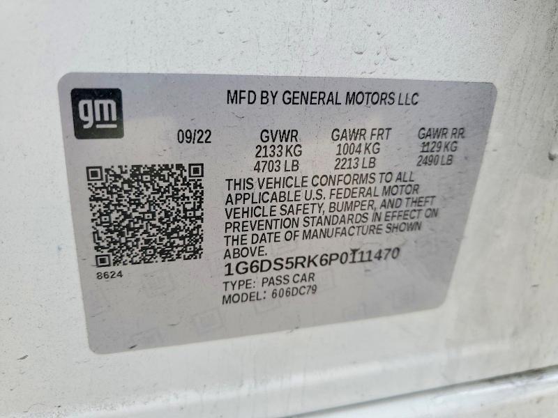 73951875 :رقم المزاد ، 1G6DS5RK6P0111470 vin ، 2023 Cadillac Ct5 مزاد بيع