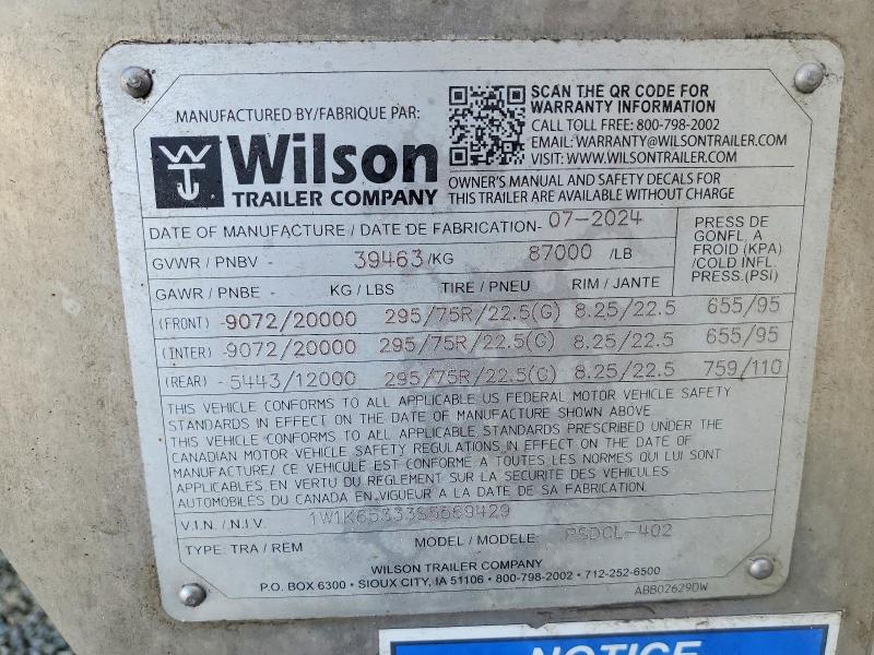 2025 Wilson Trailer მანქანა იყიდება აუქციონზე, vin: 1W1K65333S5569429, აუქციონის ნომერი: 73378245
