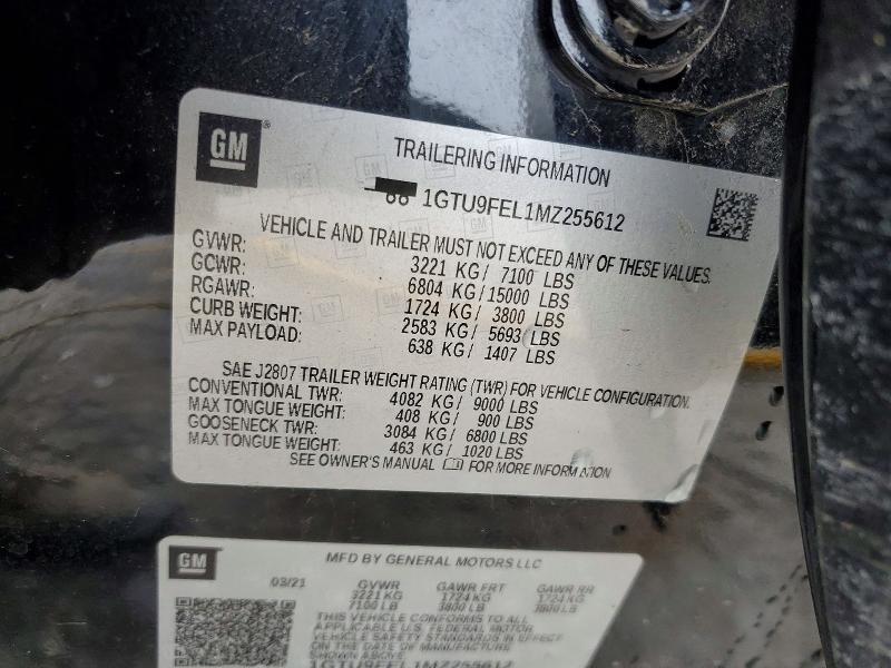 Aukcja sprzedaży 2021 Gmc Sierra, vin: 1GTU9FEL1MZ255612, numer aukcji: 75360835