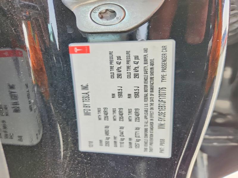 2018 Tesla Model 3 მანქანა იყიდება აუქციონზე, vin: 5YJ3E1EB7JF170776, აუქციონის ნომერი: 74136465