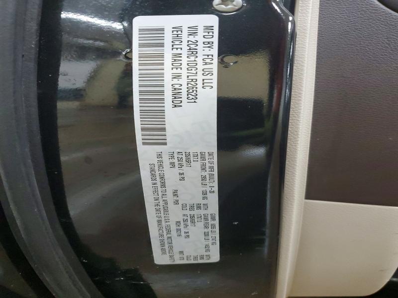 98373555 :رقم المزاد ، 2C4RC1DG7LR265231 vin ، 2020 Chrysler Voyager مزاد بيع