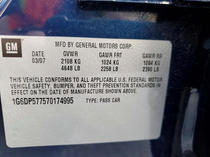 Продажа на аукционе авто 2007 Cadillac Cts Hi Fea, vin: 1G6DP577570174995, номер лота: 99676135