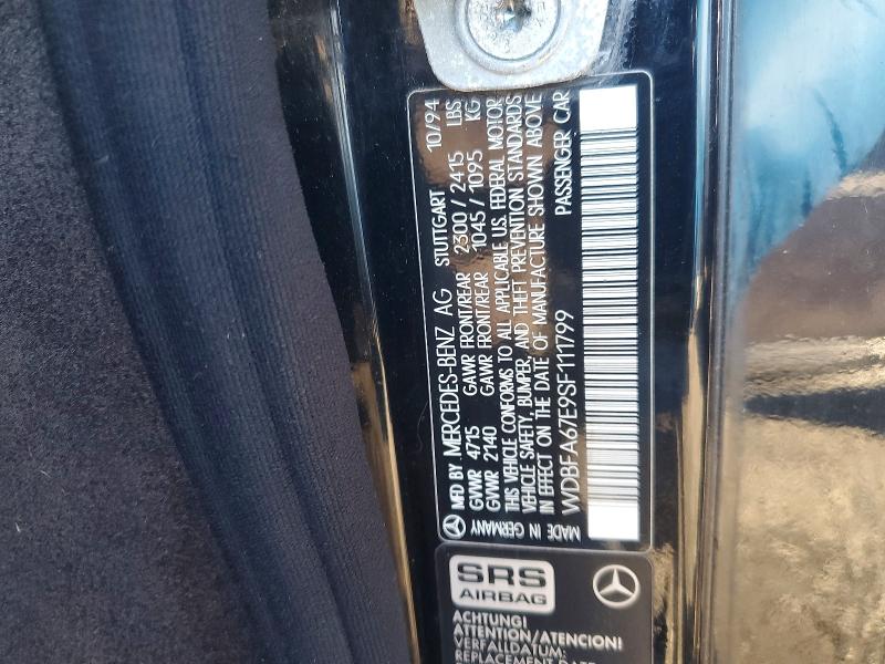 1995 Mercedes-benz Sl 500 მანქანა იყიდება აუქციონზე, vin: WDBFA67E9SF111799, აუქციონის ნომერი: 73746995
