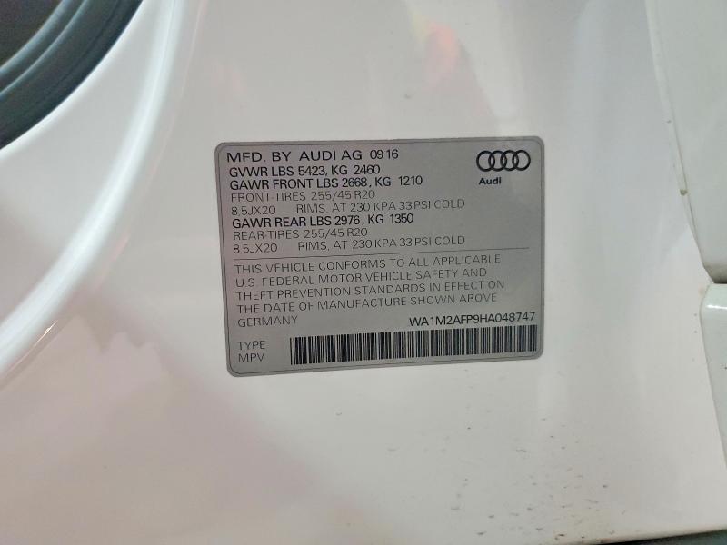 Продаж на аукціоні авто 2017 Audi Q5, vin: WA1M2AFP9HA048747, номер лоту: 74664125