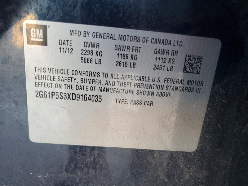 Продажа на аукционе авто 2013 Cadillac Xts, vin: 2G61P5S3XD9164035, номер лота: 72945625
