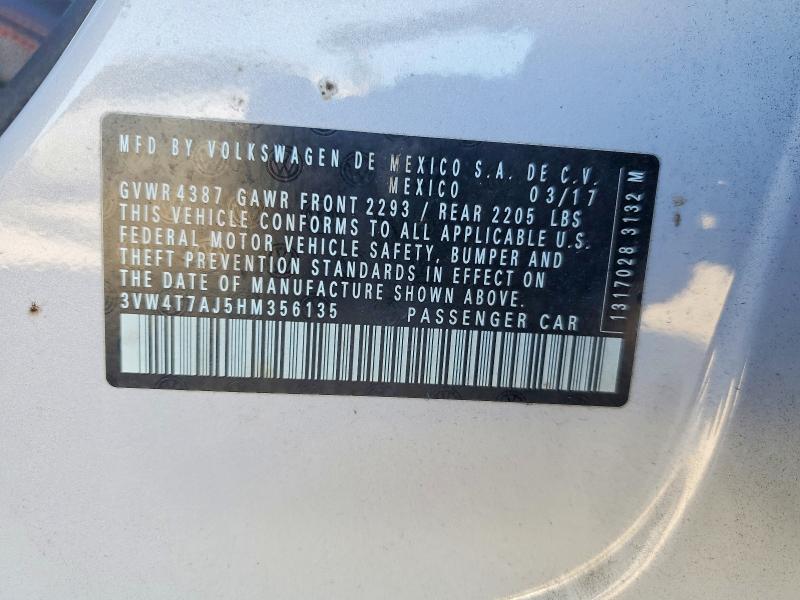 Aukcja sprzedaży 2017 Volkswagen Jetta, vin: 3VW4T7AJ5HM356135, numer aukcji: 73677745