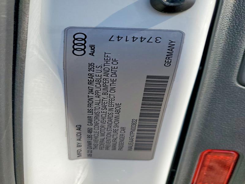2023 Audi A4 მანქანა იყიდება აუქციონზე, vin: WAUEAAF47PN003832, აუქციონის ნომერი: 98241115