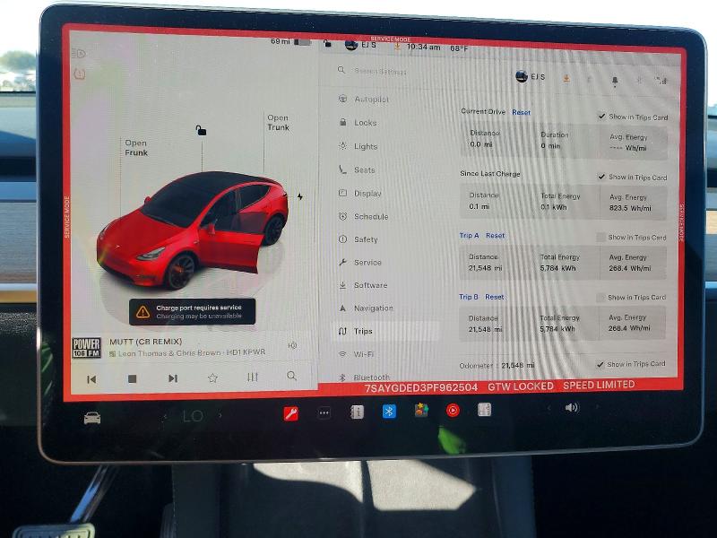 72642655 :رقم المزاد ، 7SAYGDED3PF962504 vin ، 2023 Tesla Model Y مزاد بيع
