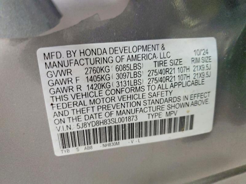 Продаж на аукціоні авто 2025 Acura Mdx, vin: 5J8YD8H83SL001873, номер лоту: 75002805