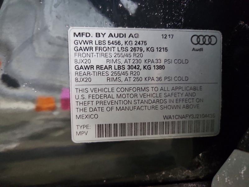 Aukcja sprzedaży 2018 Audi Q5, vin: WA1CNAFY3J2104435, numer aukcji: 74854215