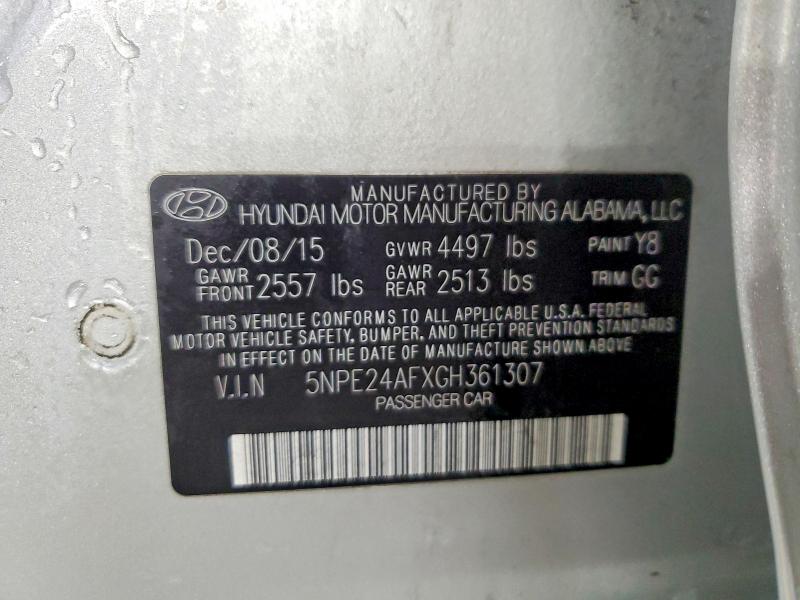 Продажа на аукционе авто 2016 Hyundai Sonata, vin: 5NPE24AFXGH361307, номер лота: 98604785