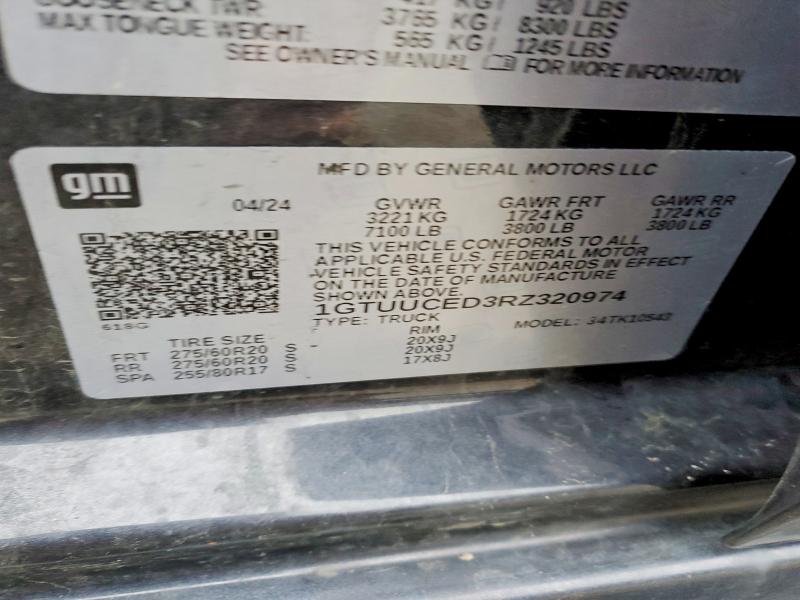 Продаж на аукціоні авто 2024 Gmc Sierra, vin: 1GTUUCED3RZ320974, номер лоту: 99641415