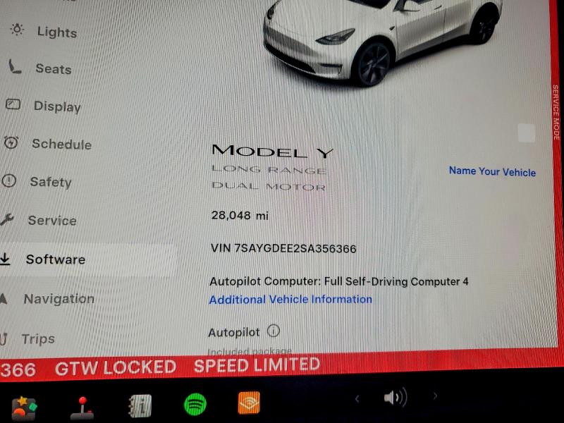 97825365 :رقم المزاد ، 7SAYGDEE2SA356366 vin ، 2025 Tesla Model Y مزاد بيع