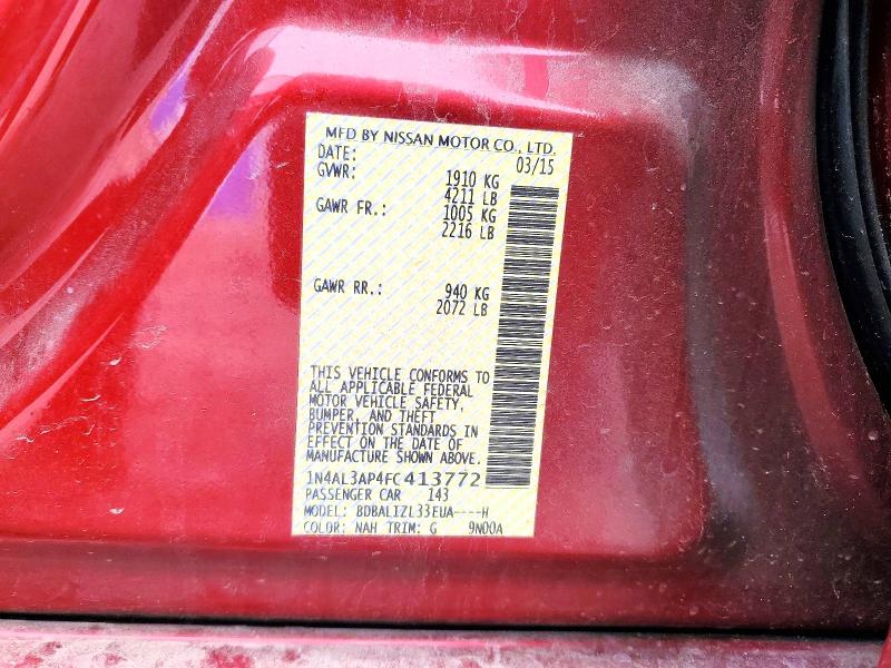 Aukcja sprzedaży 2015 Nissan Altima 2.5, vin: 1N4AL3AP4FC413772, numer aukcji: 74422795