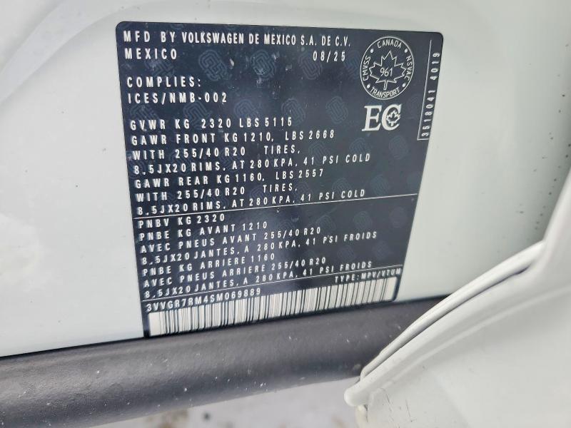 Aukcja sprzedaży 2025 Volkswagen Tiguan, vin: 3VVGR7RM4SM069889, numer aukcji: 73481705