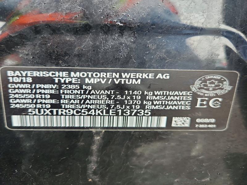 Продажа на аукционе авто 2019 Bmw X3 Xdrive3, vin: 5UXTR9C54KLE13735, номер лота: 99707485