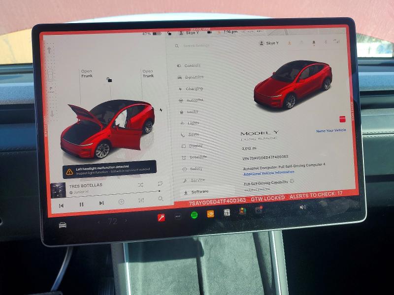 2026 Tesla Model Y მანქანა იყიდება აუქციონზე, vin: 7SAYGDED4TF400363, აუქციონის ნომერი: 99803865