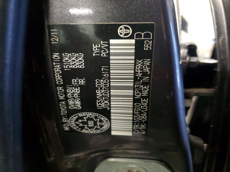 Aukcja sprzedaży 2012 Toyota Yaris, vin: JTDKTUD37CD516171, numer aukcji: 72594545