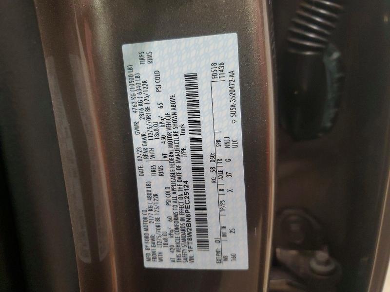 2023 Ford F250 მანქანა იყიდება აუქციონზე, vin: 1FT8W2BN8PEC25124, აუქციონის ნომერი: 75302215
