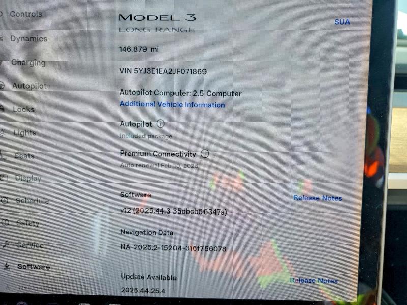 75057765 :رقم المزاد ، 5YJ3E1EA2JF071869 vin ، 2018 Tesla Model 3 مزاد بيع