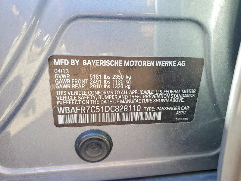 Продажа на аукционе авто 2013 Bmw 535, vin: WBAFR7C51DC828110, номер лота: 72424205