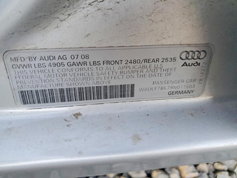 Aukcja sprzedaży 2009 Audi A4, vin: WAULF78K79N011603, numer aukcji: 72656475