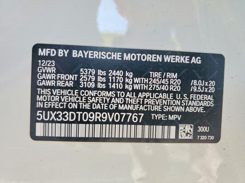 2024 Bmw X4 მანქანა იყიდება აუქციონზე, vin: 5UX33DT09R9V07767, აუქციონის ნომერი: 75797665