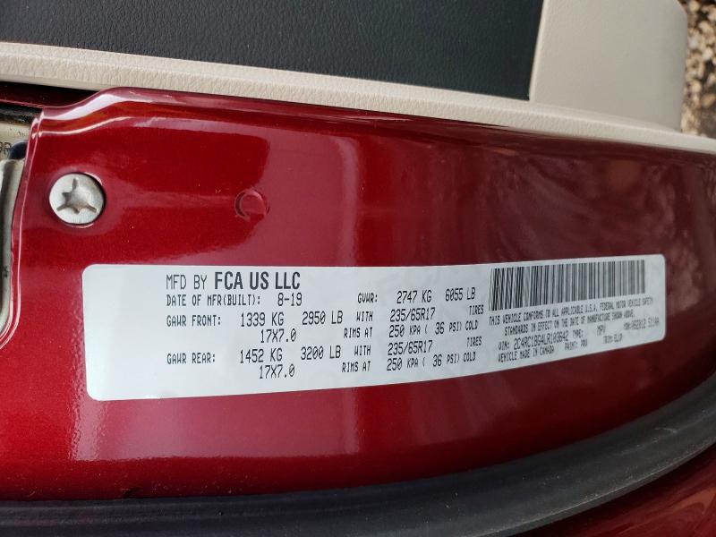 2020 Chrysler Pacifica მანქანა იყიდება აუქციონზე, vin: 2C4RC1BG4LR103642, აუქციონის ნომერი: 72764745