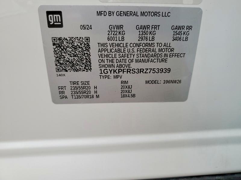 Aukcja sprzedaży 2024 Cadillac Xt6 Platin, vin: 1GYKPFRS3RZ753939, numer aukcji: 99791375