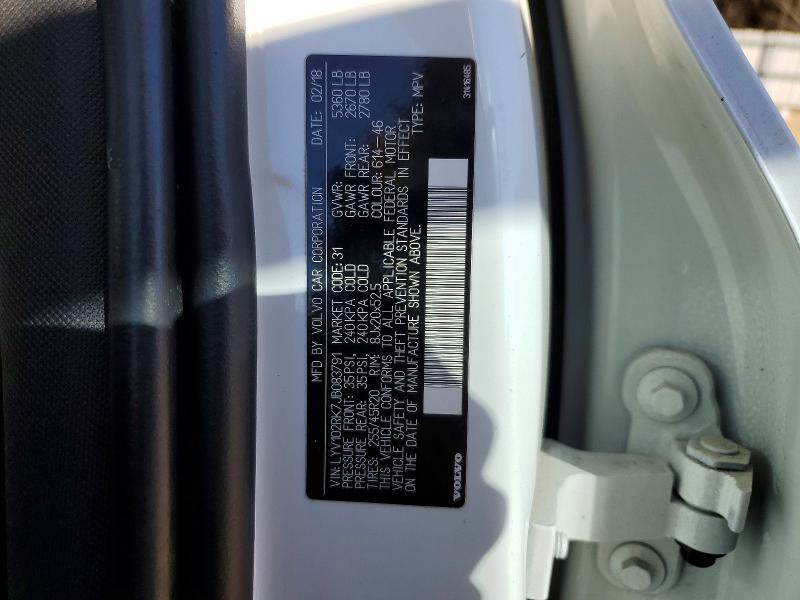 73175405 :رقم المزاد ، LYV102RK7JB083791 vin ، 2018 Volvo Xc60 مزاد بيع