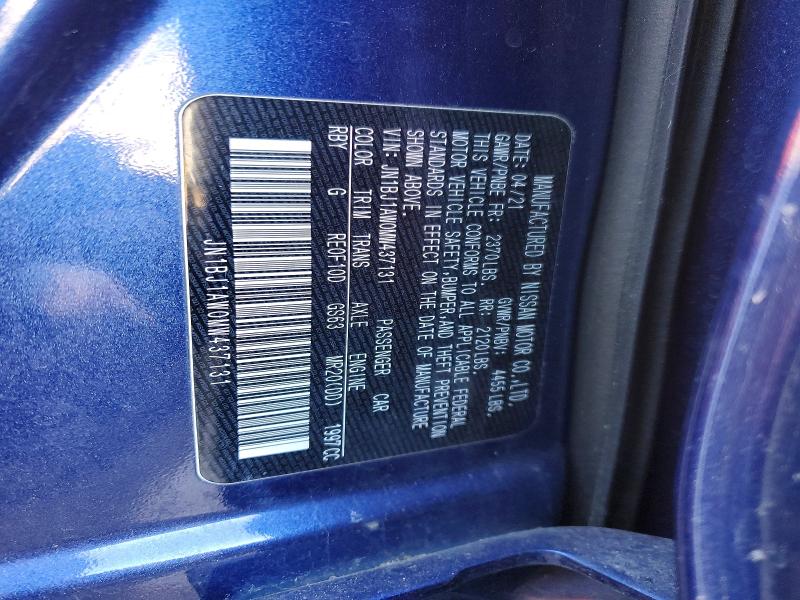 2021 Nissan Rogue Sport მანქანა იყიდება აუქციონზე, vin: JN1BJ1AW0MW437131, აუქციონის ნომერი: 99564235