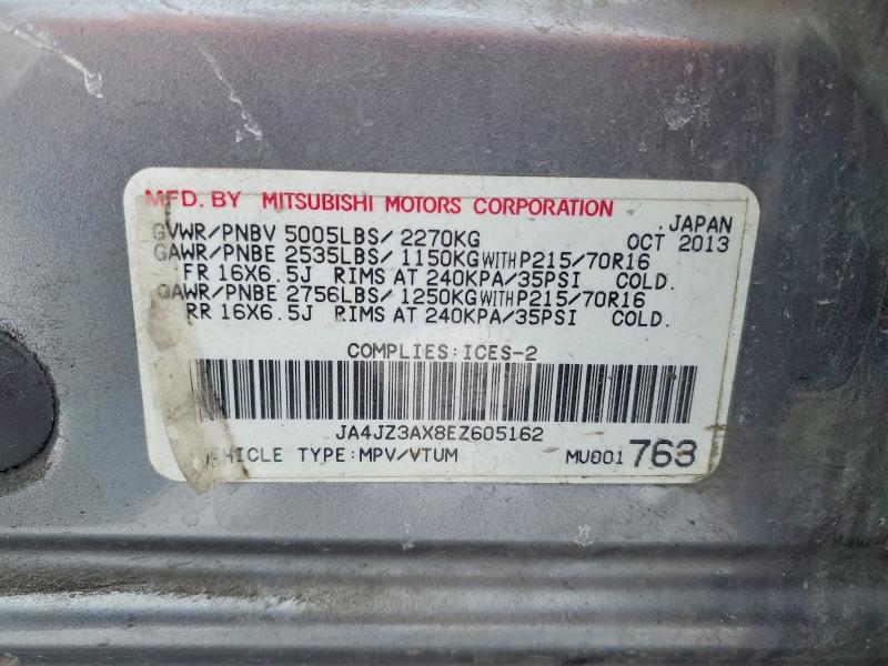 99332415 :رقم المزاد ، JA4JZ3AX8EZ605162 vin ، 2014 Mitsubishi Outlander مزاد بيع