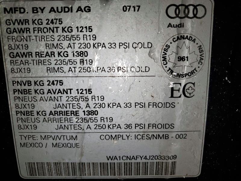 Продажа на аукционе авто 2018 Audi Q5, vin: WA1CNAFY4J2033309, номер лота: 73305205