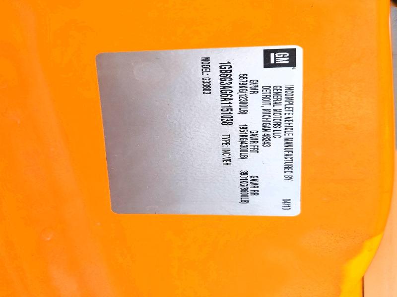 Aukcja sprzedaży 2010 Chev Express G3500, vin: 1GB6G3AG6A1151038, numer aukcji: 95989225