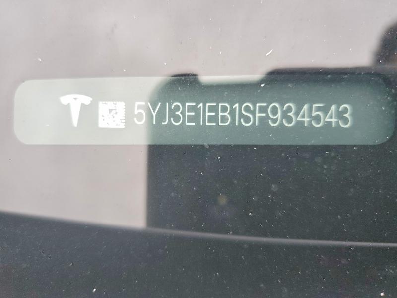 Продаж на аукціоні авто 2025 Tesla Model 3, vin: 5YJ3E1EB1SF934543, номер лоту: 99343495