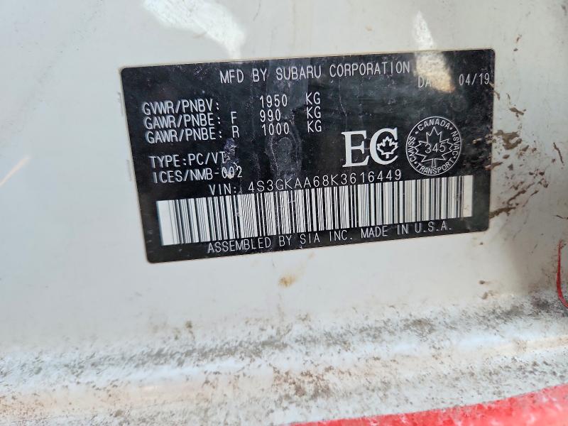Aukcja sprzedaży 2019 Subaru Impreza, vin: 4S3GKAA68K3616449, numer aukcji: 74163695