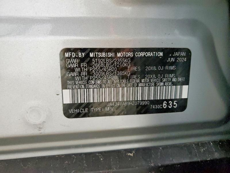Продаж на аукціоні авто 2024 Mitsubishi Outlander, vin: JA4J4VA89RZ079990, номер лоту: 73986565