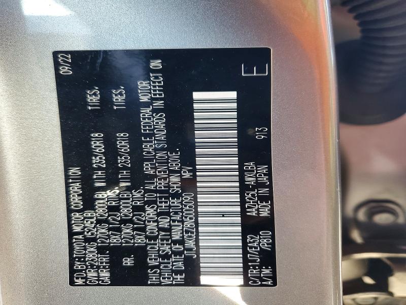 Aukcja sprzedaży 2022 Lexus Nx, vin: JTJAKCEZ8N5005090, numer aukcji: 75058065
