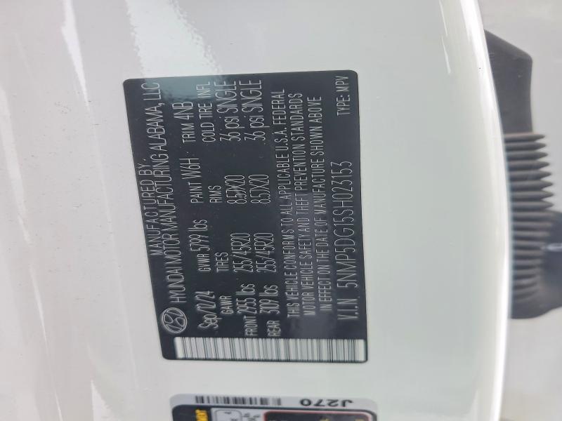 75167135 :رقم المزاد ، 5NMP5DG15SH023153 vin ، 2025 Hyundai Santa Fe مزاد بيع