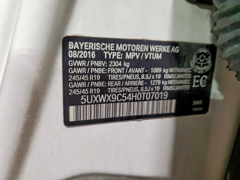 Продажа на аукционе авто 2017 Bmw X3, vin: 5UXWX9C54H0T07019, номер лота: 74271325