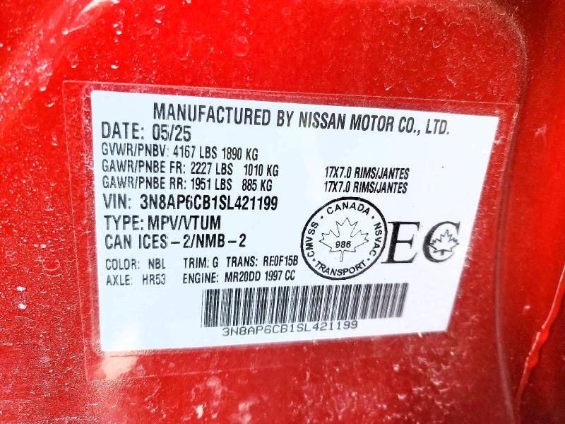 74227025 :رقم المزاد ، 3N8AP6CB1SL421199 vin ، 2025 Nissan Kicks مزاد بيع