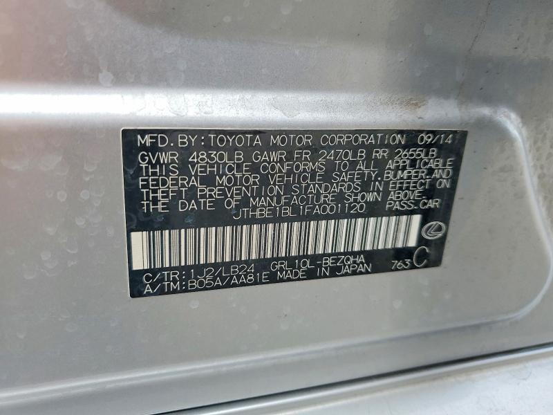 Aukcja sprzedaży 2015 Lexus Gs, vin: JTHBE1BL1FA001120, numer aukcji: 75821585