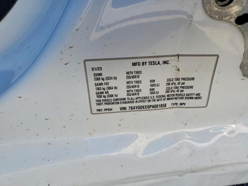 99649455 :رقم المزاد ، 7SAYGDEE6PA061858 vin ، 2023 Tesla Model Y مزاد بيع