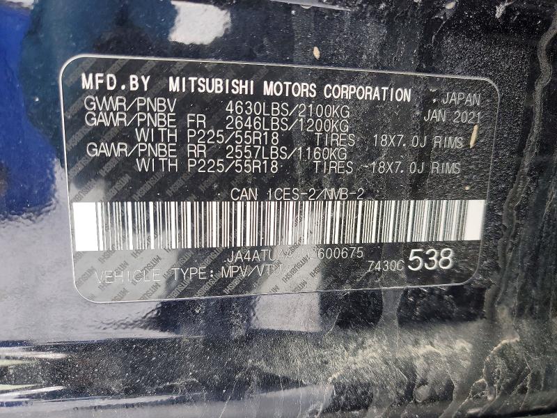 Продажа на аукционе авто 2022 Mitsubishi Eclipse Cr, vin: JA4ATUAA8NZ600675, номер лота: 74230005