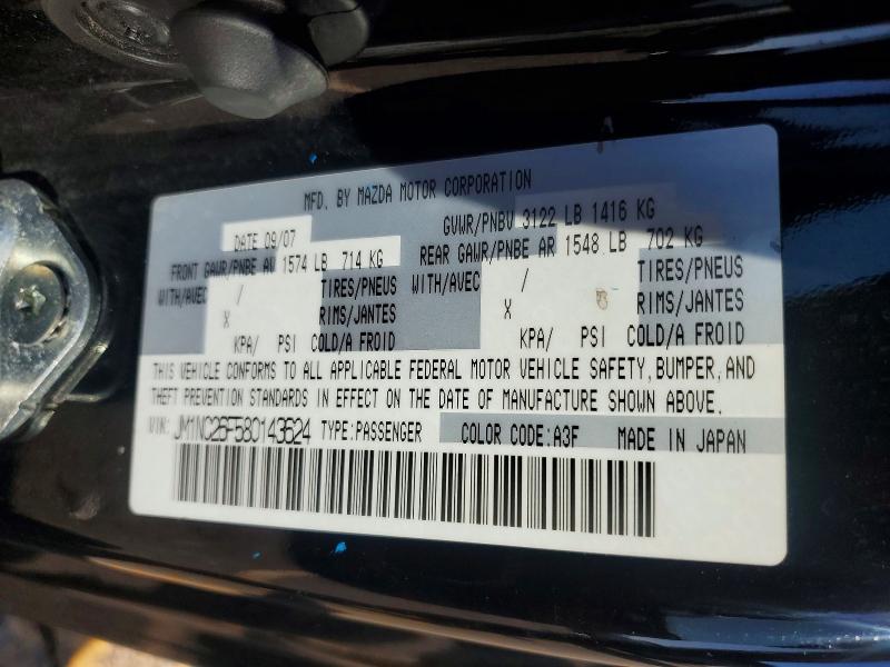 Продажа на аукционе авто 2008 Mazda Mx-5 Miata, vin: JM1NC26F580143624, номер лота: 73156125