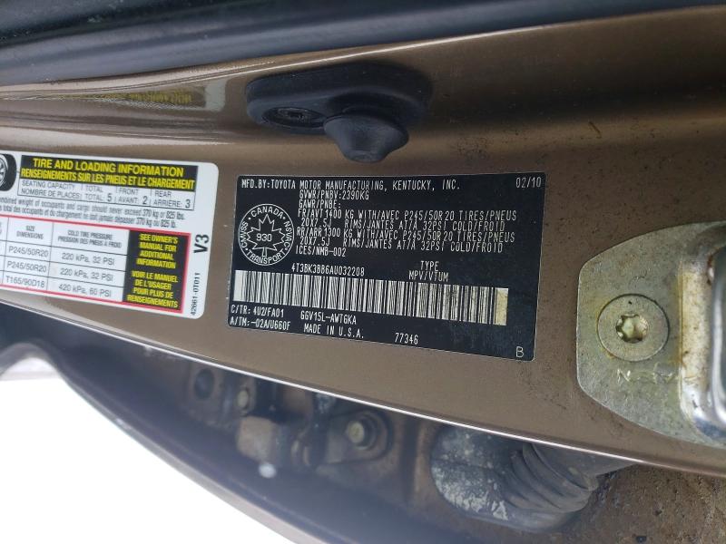 Продаж на аукціоні авто 2010 Toyota Venza, vin: 4T3BK3BB6AU032208, номер лоту: 74777825
