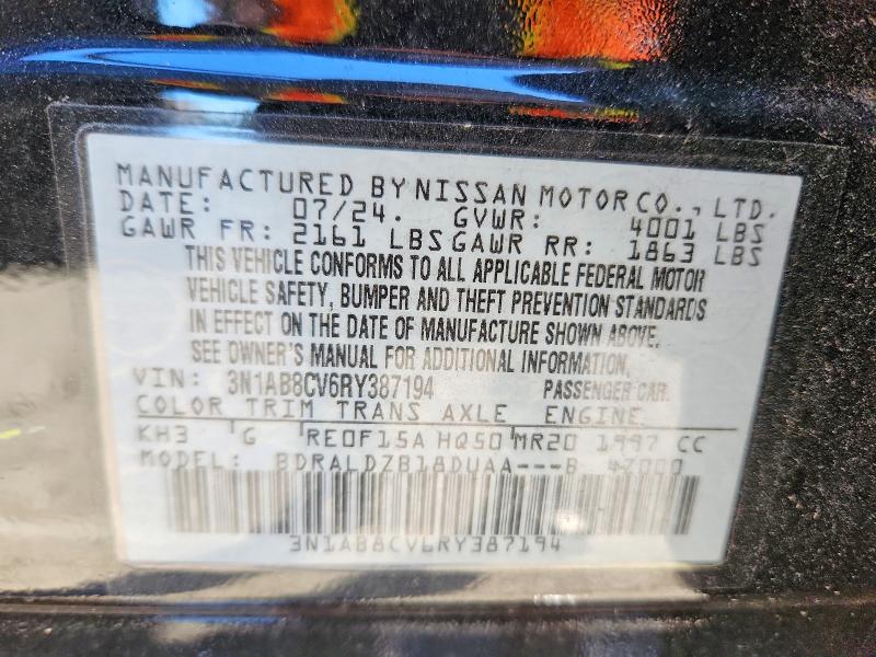 Продаж на аукціоні авто 2024 Nissan Sentra, vin: 3N1AB8CV6RY387194, номер лоту: 72414675